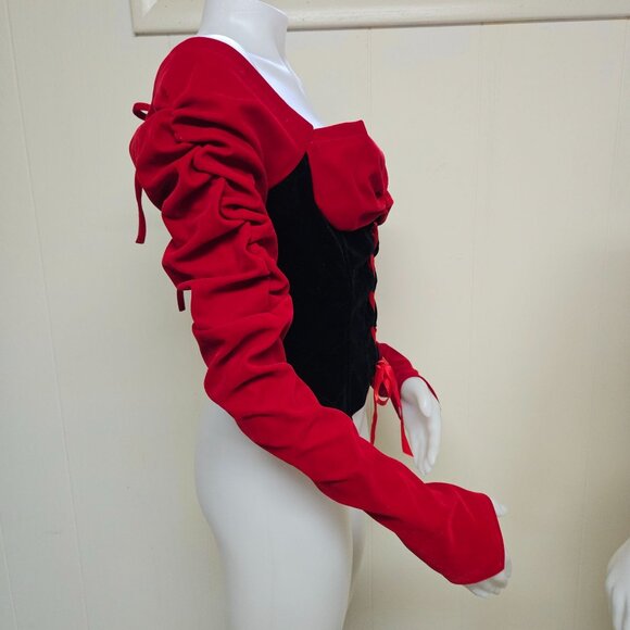 JaC Costumes Velvet Corset Top Womens Large Little Red Riding Hood Cosplay USA - Picture 5 of 8